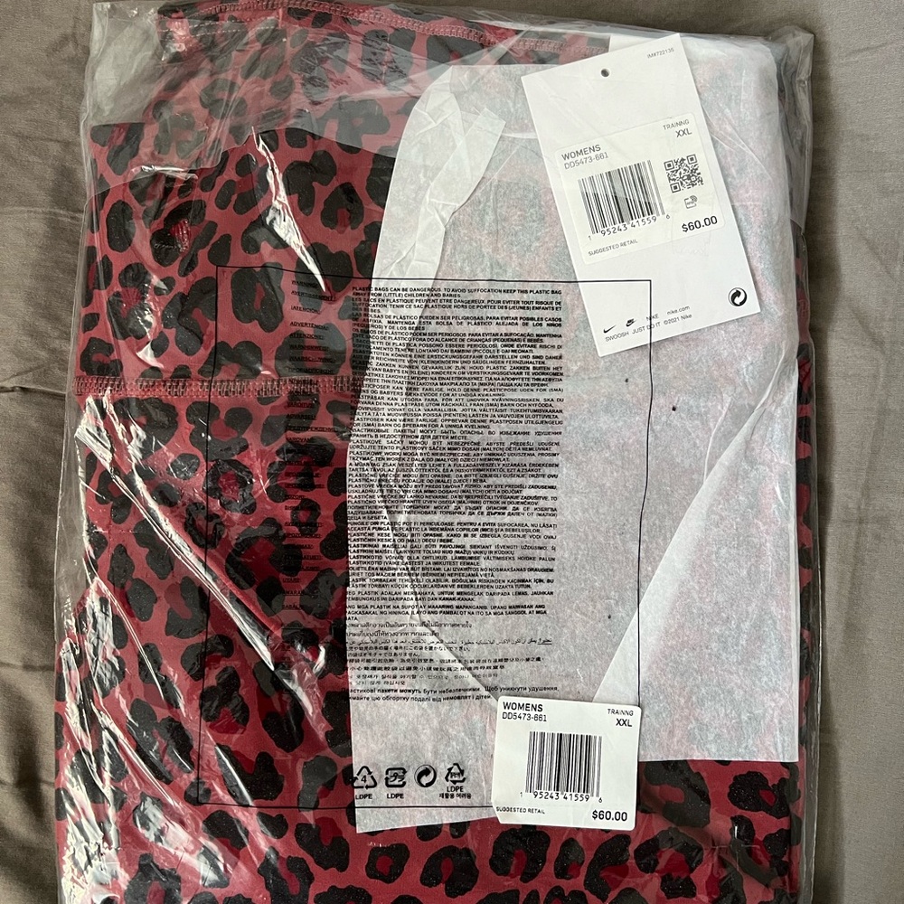 Nike Dri-Fit One Women's Mid-Rise Leggings With Leopard Print  Print Sz XXL NWT
